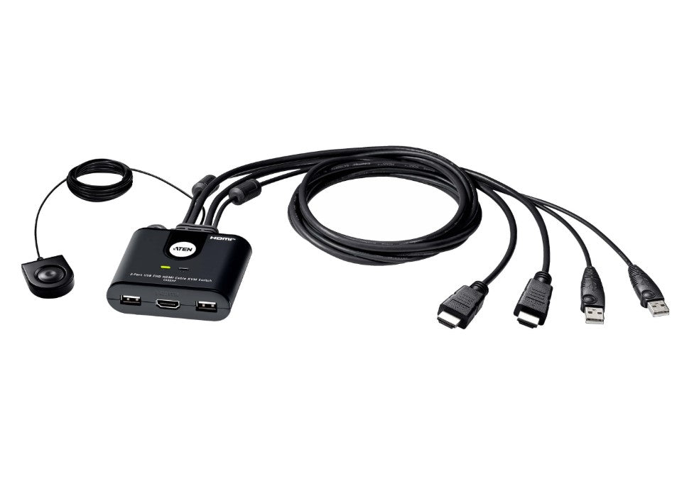 Aten 2-Port USB Full HD HDMI Cable KVM Switch Aten 2-Port USB Full HD HDMI Cable KVM Switch